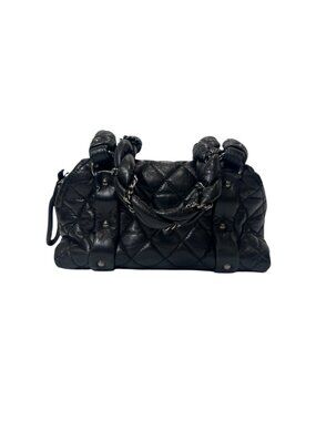 Chanel 2006 Black Quilted Leather Lady Braid Bowler Small Shoulder Bag